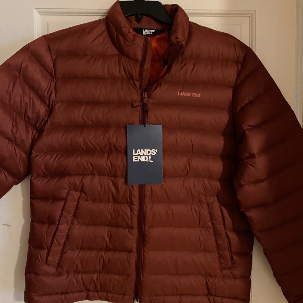 Mens Land End Down Jacket Medium NWT